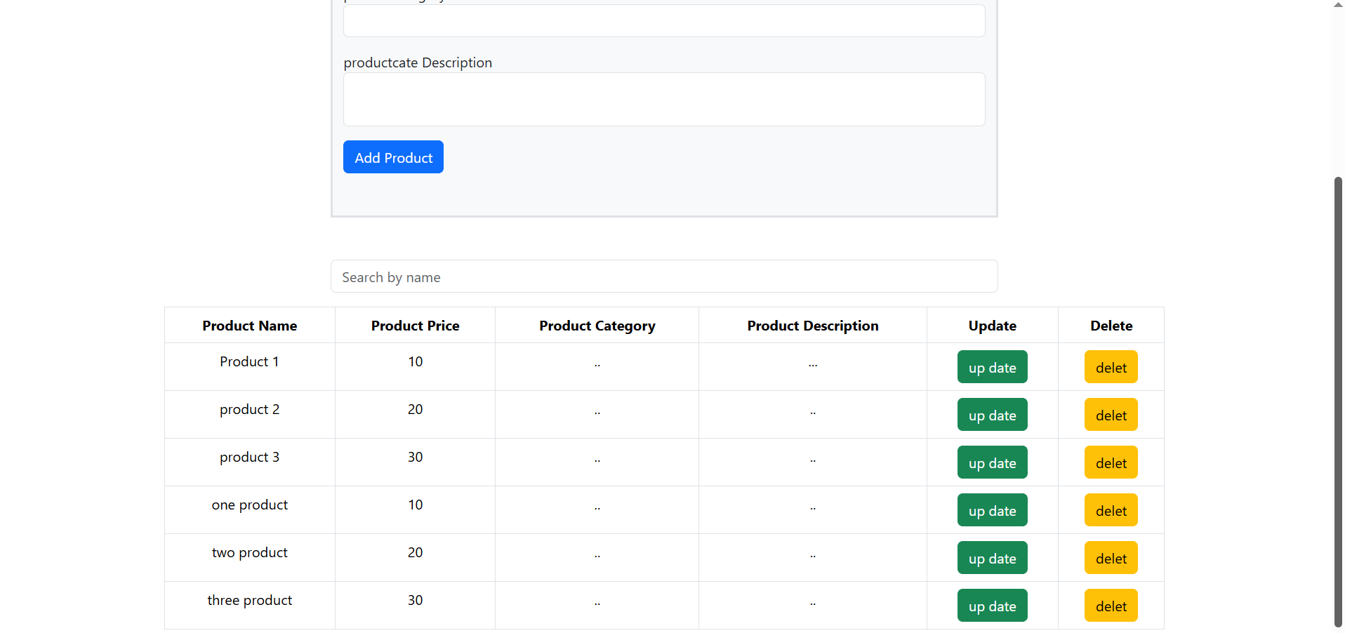 Products - list
